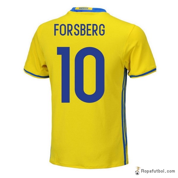 Camiseta Sweden Replica Primera Ropa Forsberg 2018 Amarillo